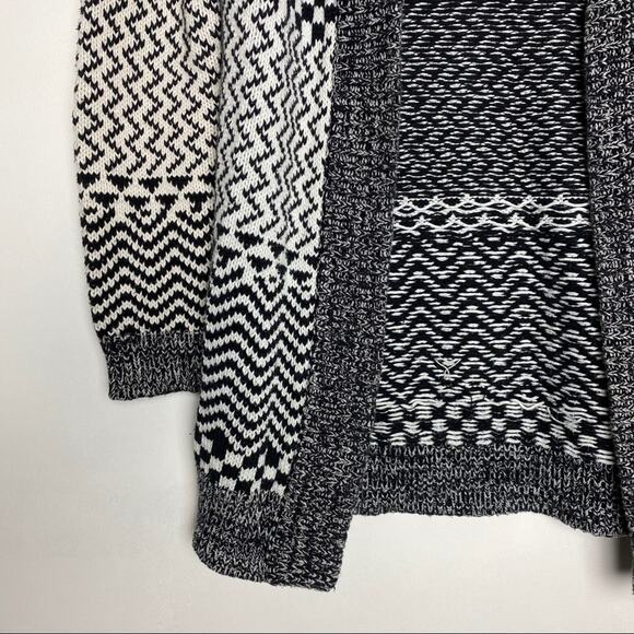 Aztec Print Monochrome Cardigan Sweater - Picture 2 of 6